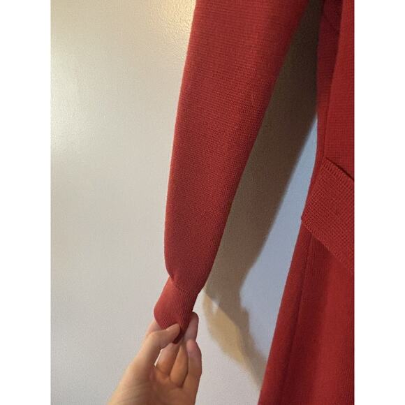 Vintage Cisanella 100% Wool Button Up Red Midi Dress - Picture 3 of 9